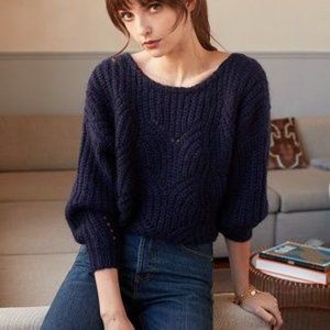 Sezane Simone Jumper Navy Blue